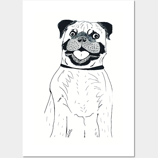 Portrait Pug Wall Art by Soundtrack Alley